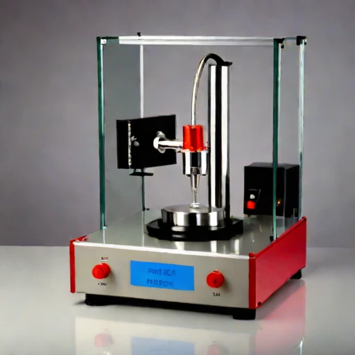 A firn-probe calibration bench, photographed against a plain background