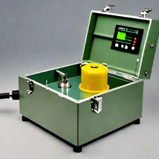 A firn-probe calibration bench, photographed against a plain background