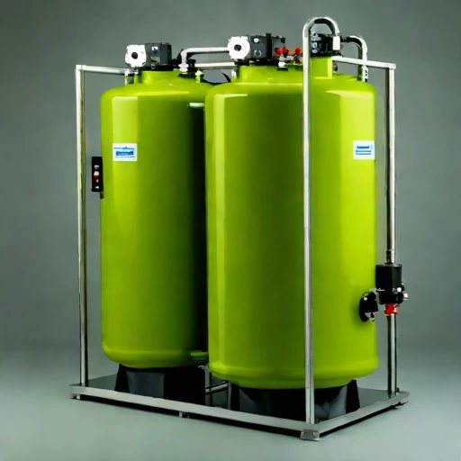 A geothermal flash evaporator, photographed against a plain background