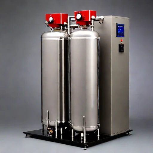 A geothermal flash evaporator, photographed against a plain background