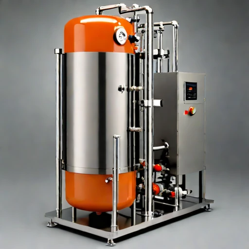 A geothermal flash evaporator, photographed against a plain background