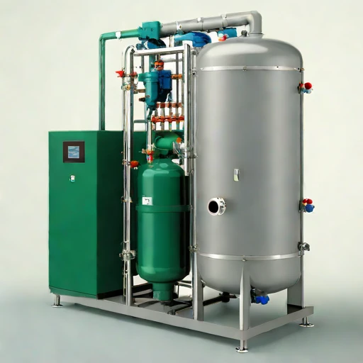 A geothermal flash evaporator, photographed against a plain background