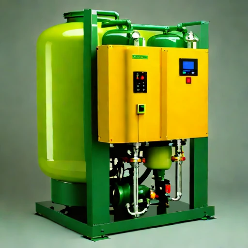 A geothermal flash evaporator, photographed against a plain background