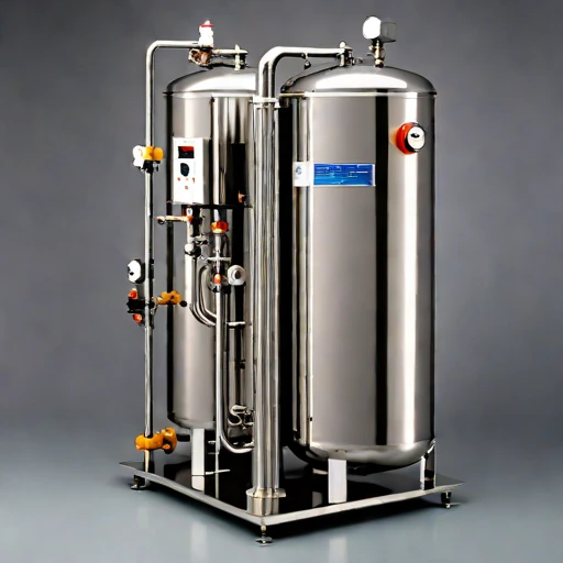 A geothermal flash evaporator, photographed against a plain background