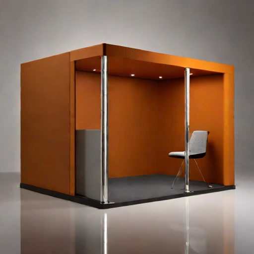 A grazing-incidence narration booth, photographed against a plain background