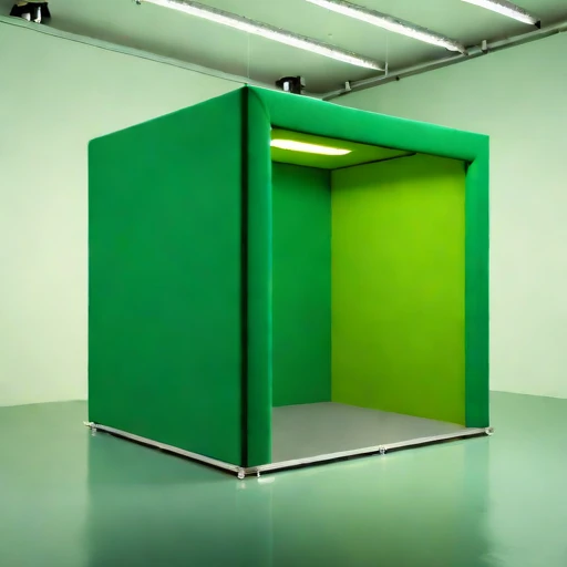A grazing-incidence narration booth, photographed against a plain background