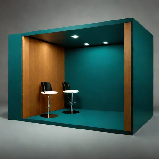 A grazing-incidence narration booth, photographed against a plain background