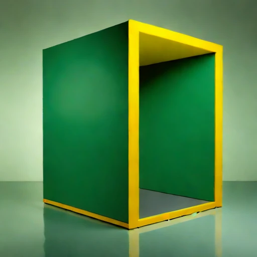 A grazing-incidence narration booth, photographed against a plain background