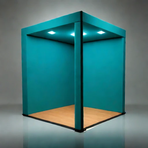 A grazing-incidence narration booth, photographed against a plain background