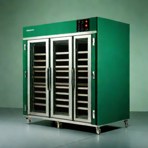 A glass-transition noodle dryer, photographed against a plain background