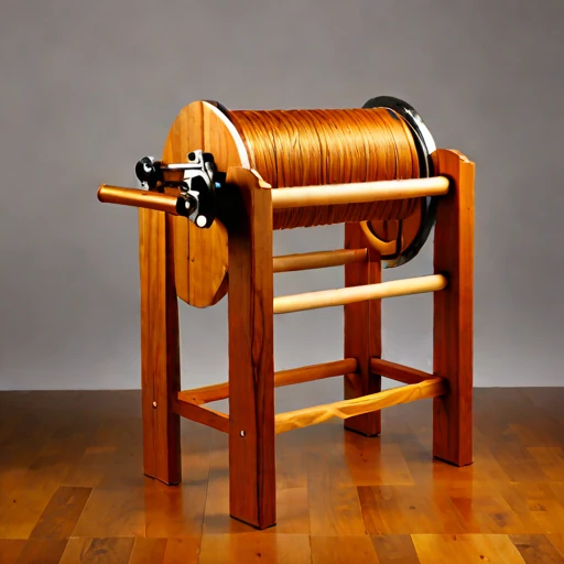 A graded-tephra polishing barrel, photographed against a plain background