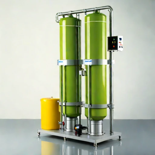 A hyporheic-flow sand column, photographed against a plain background