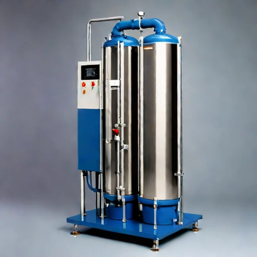 A hyporheic-flow sand column, photographed against a plain background