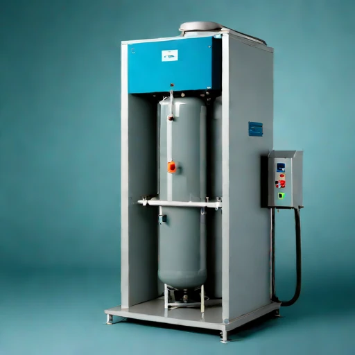 A hyporheic-flow sand column, photographed against a plain background