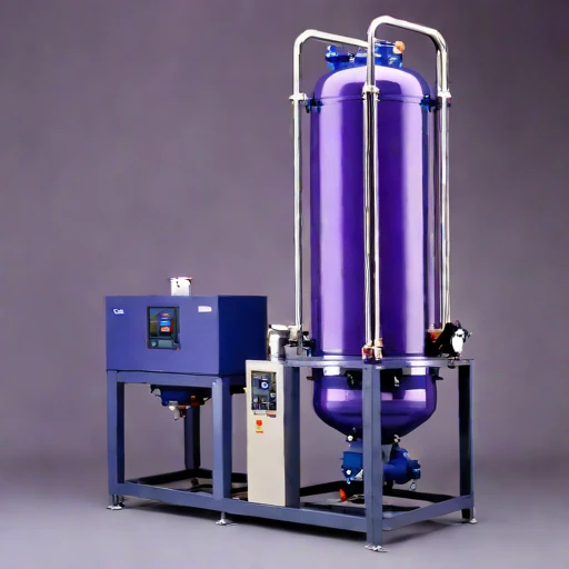 A hyporheic-flow sand column, photographed against a plain background