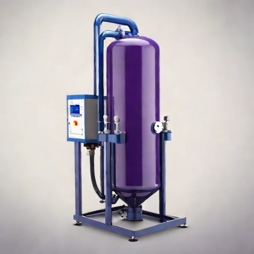 A hyporheic-flow sand column, photographed against a plain background
