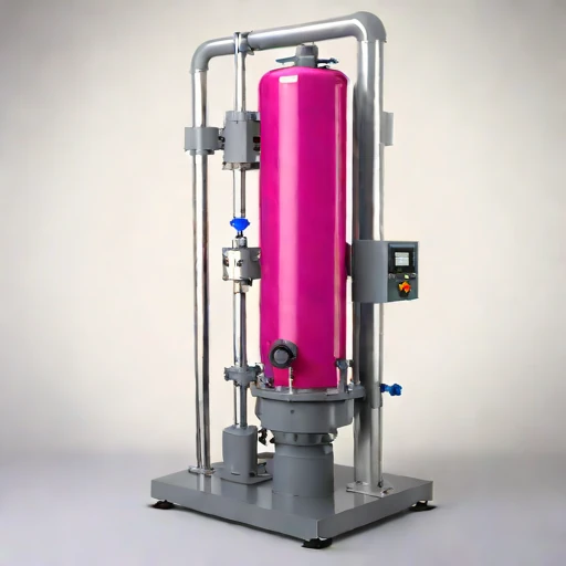 A hyporheic-flow sand column, photographed against a plain background