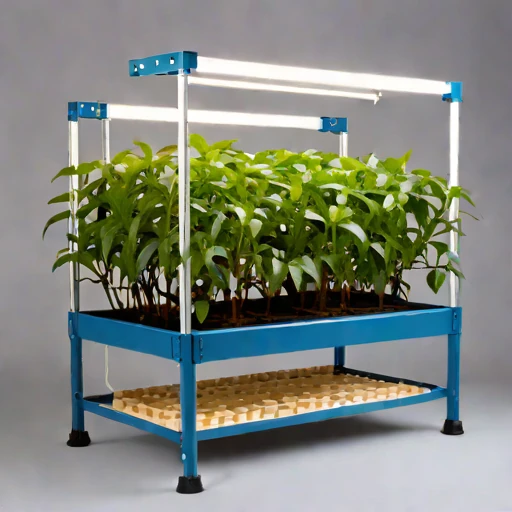 A halophyte hardening frame, photographed against a plain background