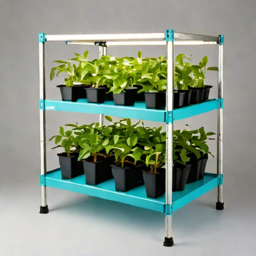A halophyte hardening frame, photographed against a plain background