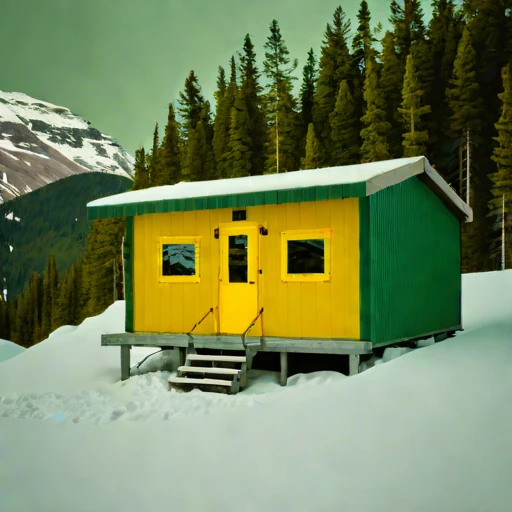 A harmattan-season guest hut, photographed against a plain background