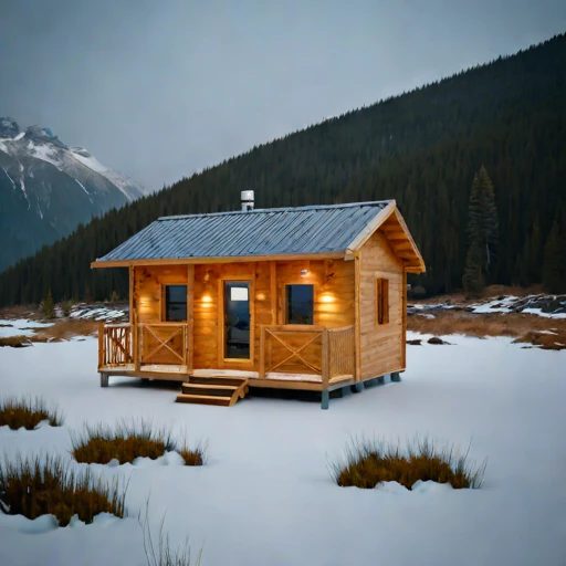 A harmattan-season guest hut, photographed against a plain background