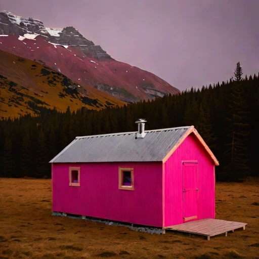 A harmattan-season guest hut, photographed against a plain background