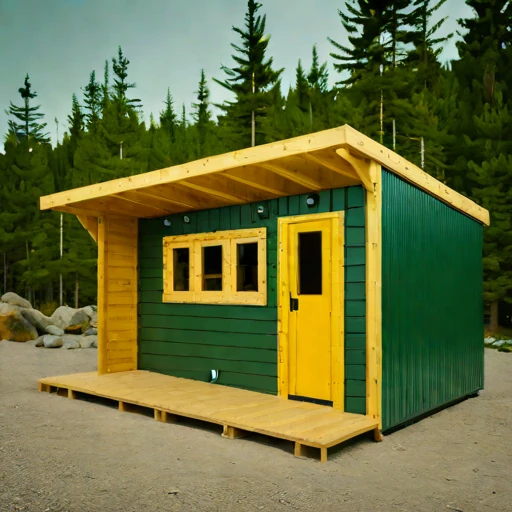 A harmattan-season guest hut, photographed against a plain background