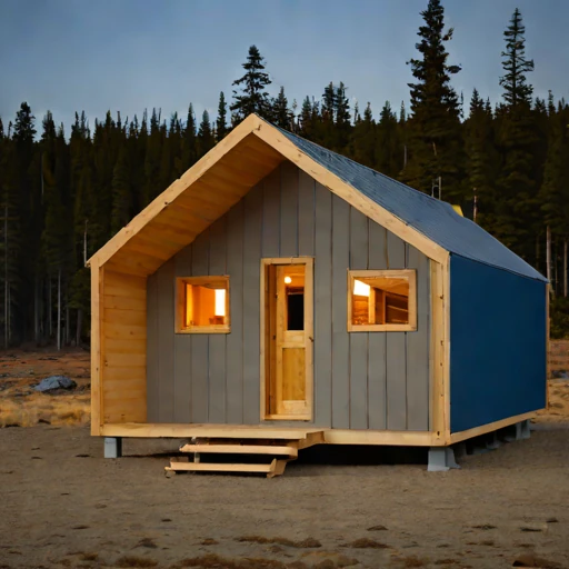 A harmattan-season guest hut, photographed against a plain background