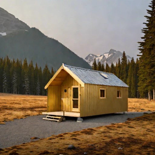 A harmattan-season guest hut, photographed against a plain background