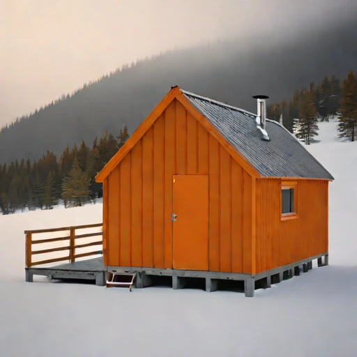 A harmattan-season guest hut, photographed against a plain background