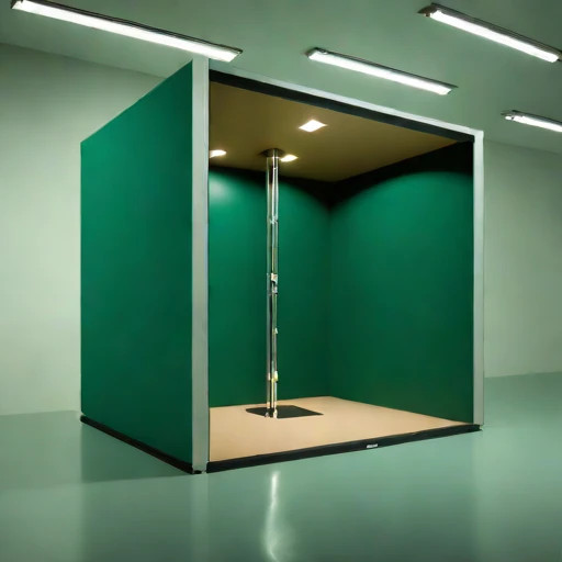 An infrasound monitoring booth, photographed against a plain background