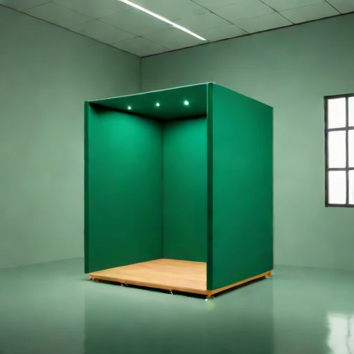 A karst-geometry reverberation gallery, photographed against a plain background