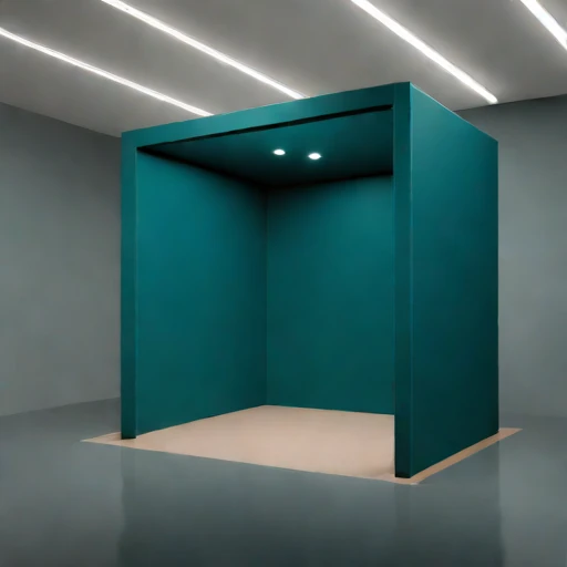 A karst-geometry reverberation gallery, photographed against a plain background