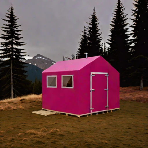 A katabatic-rated wind shelter, photographed against a plain background
