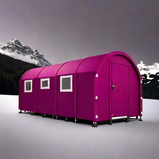 A katabatic-rated wind shelter, photographed against a plain background
