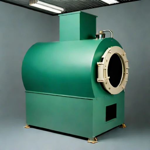 A lahar-ash reduction kiln, photographed against a plain background
