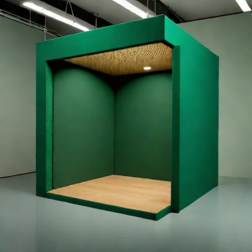 A mycelium-baffle rehearsal cell, photographed against a plain background