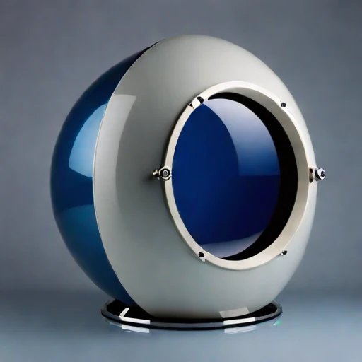 A moulin-descent glacier capsule, photographed against a plain background