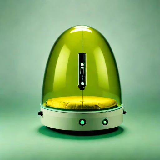 A moulin-descent glacier capsule, photographed against a plain background