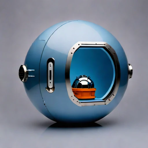 A moulin-descent glacier capsule, photographed against a plain background
