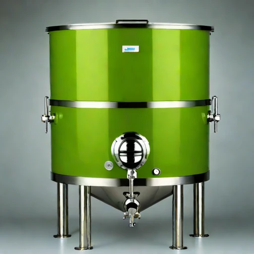 A methanogen-excluded mash vat, photographed against a plain background