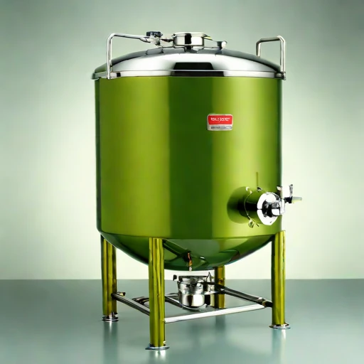 A methanogen-excluded mash vat, photographed against a plain background
