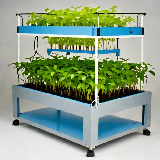 A mycorrhizal-inoculation grow bench, photographed against a plain background