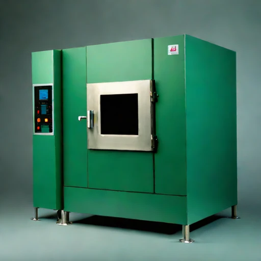 A martensitic-quench tempering furnace, photographed against a plain background