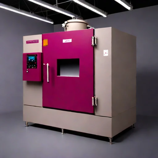 A martensitic-quench tempering furnace, photographed against a plain background