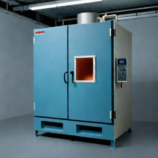 A martensitic-quench tempering furnace, photographed against a plain background
