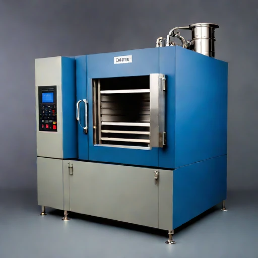 A martensitic-quench tempering furnace, photographed against a plain background