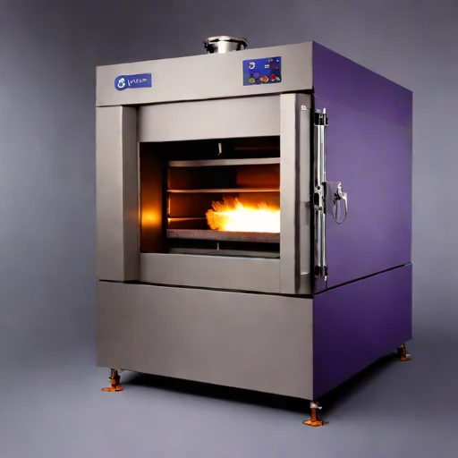 A martensitic-quench tempering furnace, photographed against a plain background