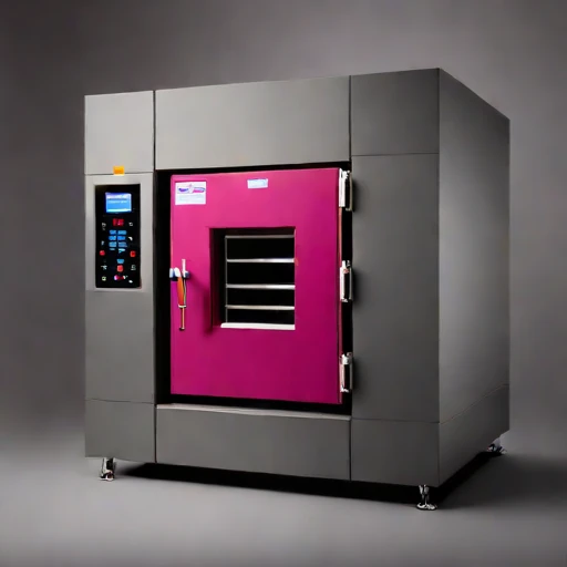 A martensitic-quench tempering furnace, photographed against a plain background