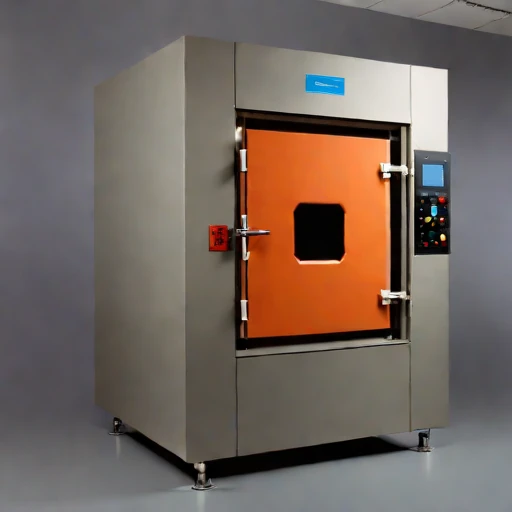 A martensitic-quench tempering furnace, photographed against a plain background